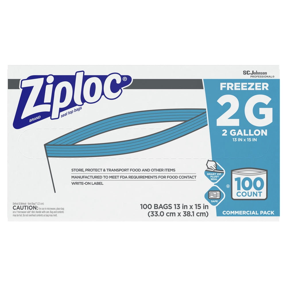 13 W x 15.5 L x 2.70 mil Jumbo 2 Gallon Freezer Minigrip® ColorZip™ Bags