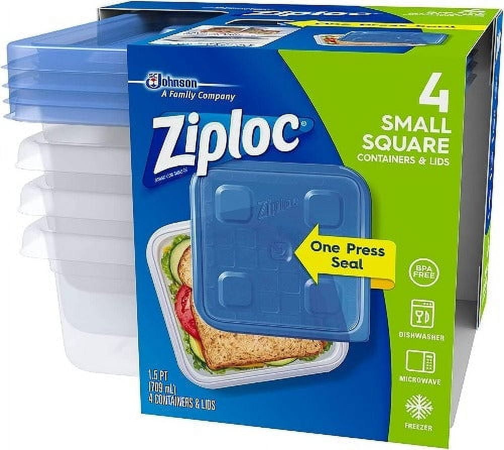Ziploc 4 Piece Multisize Plastic Food Storage Container at