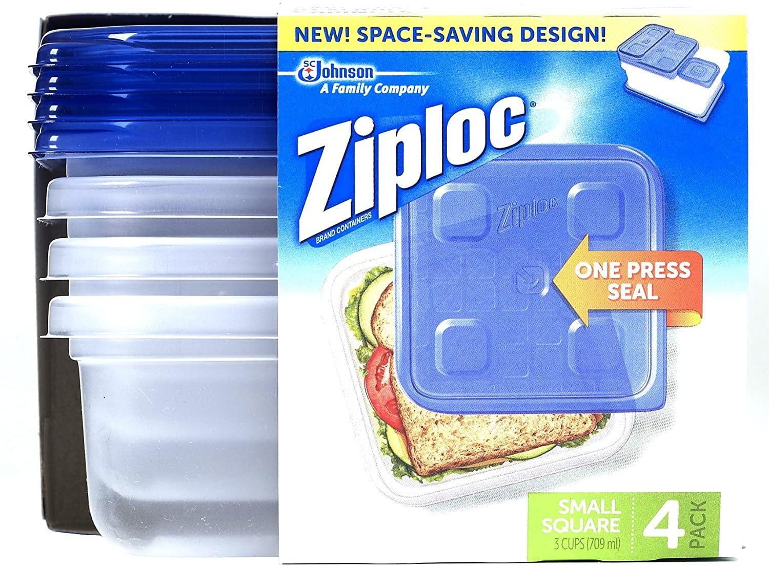 Ziploc 70935 Small Square Container 4 Count