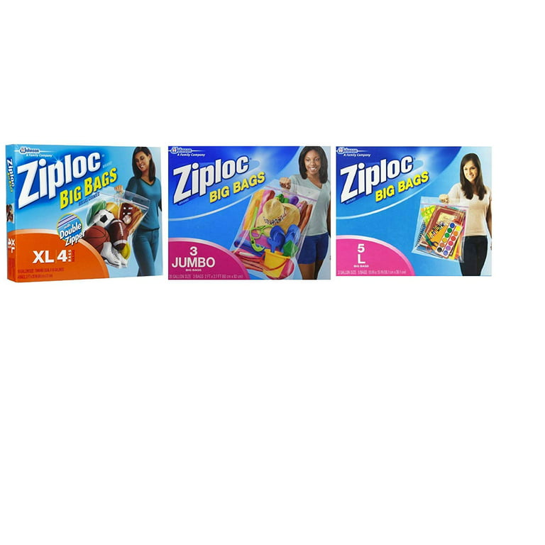  Ziploc Big Bags, XL, 4 Count (Pack of 2) : Health & Household