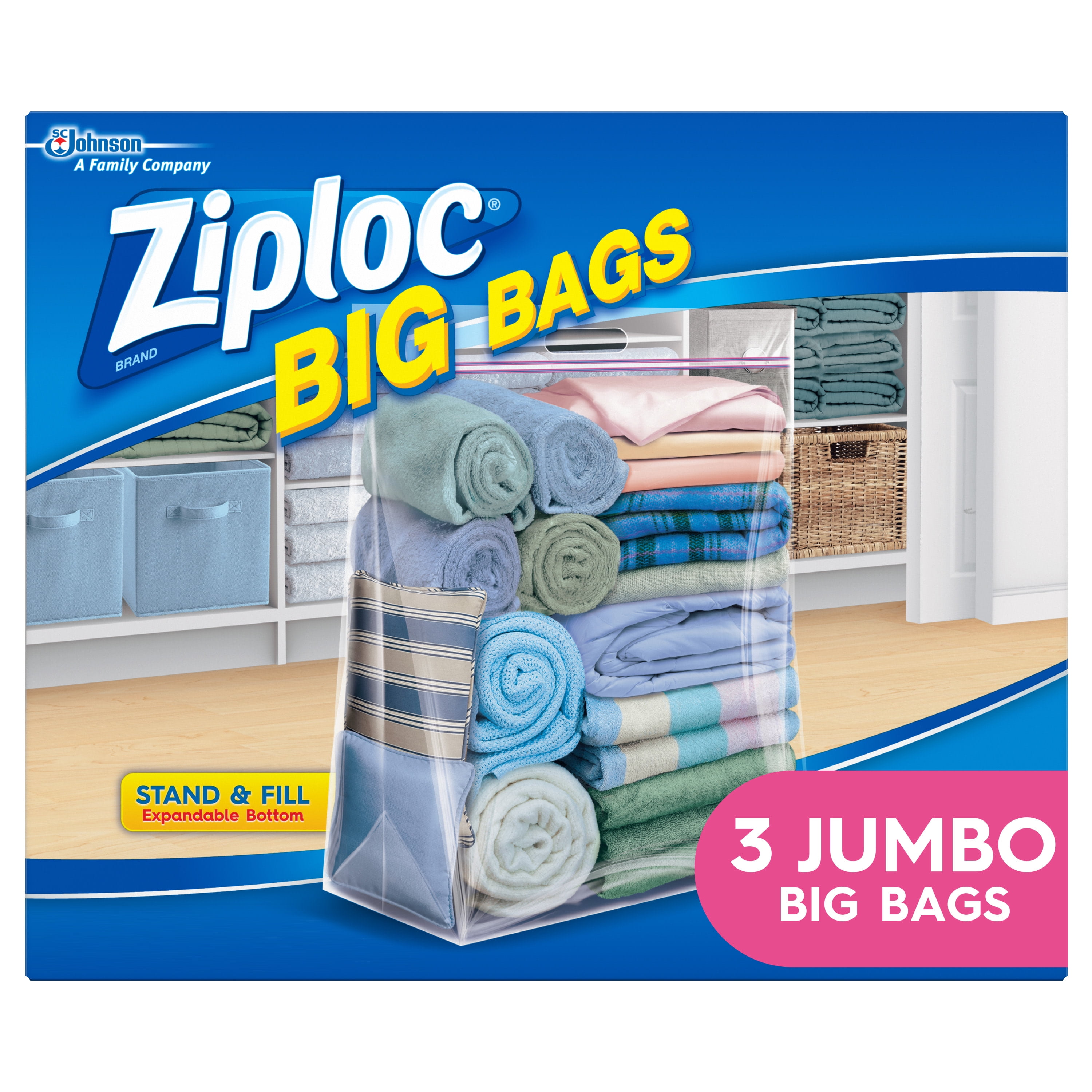 Ziploc Quart Food Storage Bags, New Stay Open Design with Stand-Up Bottom,  Easy to Fill, 80 Count