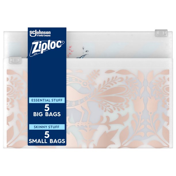 Ziploc Brand Charm Collection Accessory Bags (5 Essential and 5 Skinny), 10 Total Bags
