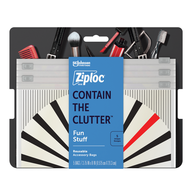 Ziploc® Brand Chic Collection™ Fun Stuff Accessory Bags, Reusable, 5