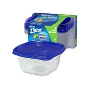 Ziploc® Brand, Food Storage Containers with Lids, Smart Snap Technology, Deep Square, 3 ct