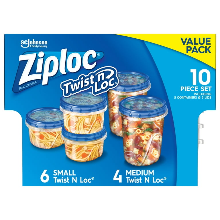  Ziploc Twist N Loc Food Storage Meal Prep Containers Reusable  for Kitchen Organization, Dishwasher Safe, Mini Round, 24 Count :  Everything Else