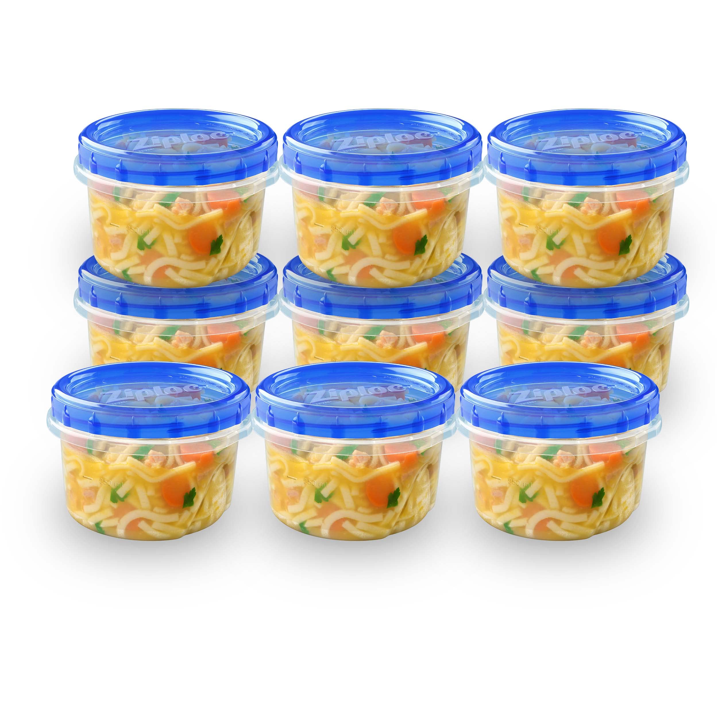 Ziploc Brand, Food Storage Containers with Lids, Twist 'n Loc, Small Round, 3 ct, Set of 3, 9