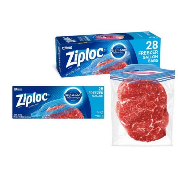 Ziploc® Brand Freezer Bags, Gallon, 28 Count - Quantity of 2