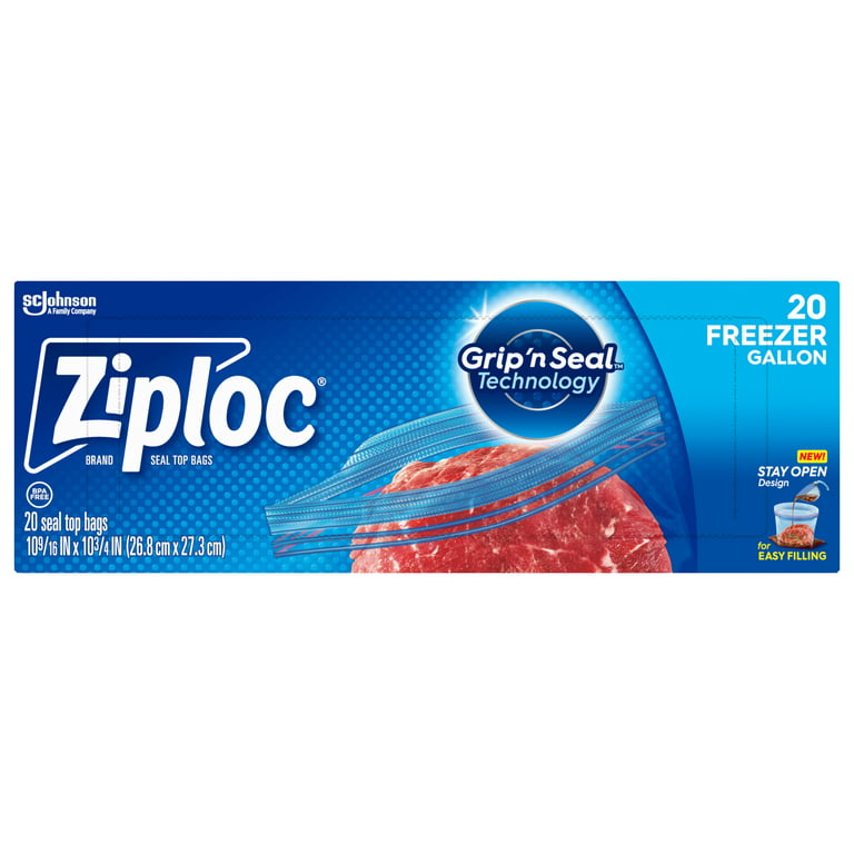 Ziploc Small Food Storage Freezer Bags, Grip 'n Seal Technology