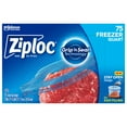 Ziploc® Brand Freezer Bags with New Stay Open Design, Quart, 75