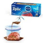 Ziploc® Brand Freezer Bags, Quart Food Storage Bags with Stay Open Technology, 25 Count