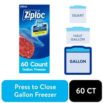 Ziploc Brand Freezer Bags, School Supplies, with Grip 'n Seal Technology, Gallon, 60 Count