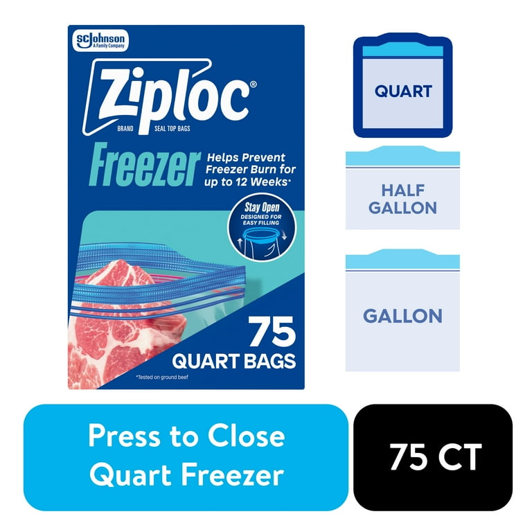 Ziploc Freezer Bags Quart with Grip 'n Seal Technology Reusable
