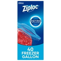 Ziploc® Brand Gallon Freezer Bags, with Stay Open Technology, 40 Count