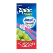 Ziploc Brand Gallon Slider Food Storage Bags, School Supplies, with Power Shield Technology, 40 Count