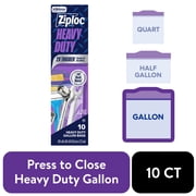 Ziploc® Brand Heavy Duty Gallon Storage Bags, Seal Top Closure, 10 Ct