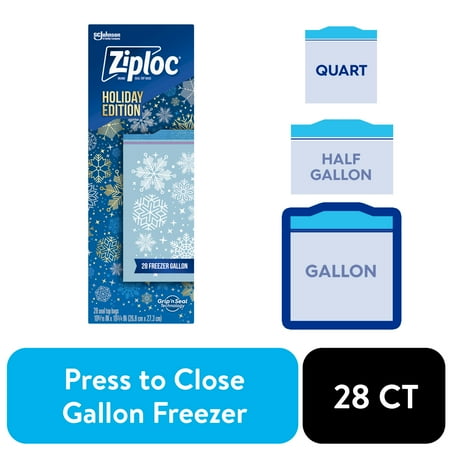 Ziploc® Brand Freezer Bags with Grip 'n Seal Technology, Gallon, 28 Count