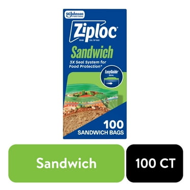Ziploc Sandwich Bags, School Supplies, with EasyGuide 100 Count