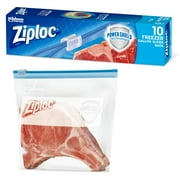 Ziploc Freezer Bags, Reusable Gallon Size Slider Bags, BPA-free Plastic, Power Shield Technology - 10 Count