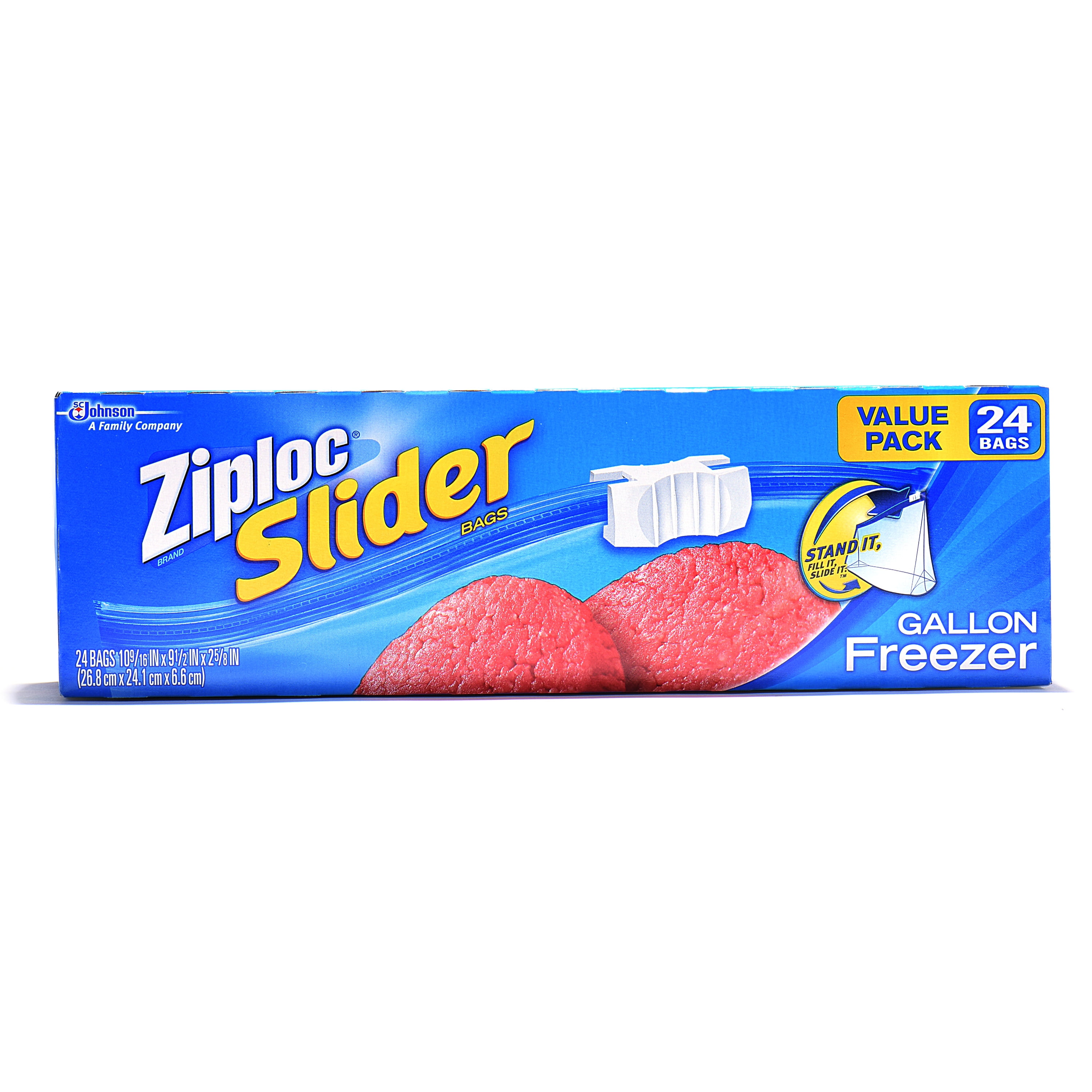 Ziploc Brand Slider Freezer Gallon Bags Zipper Storage Bags 24 Count Walmart Business Supplies