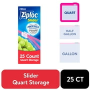 Ziploc® Brand Slider Quart Storage Bags with Power Shield Technology, 25 Count