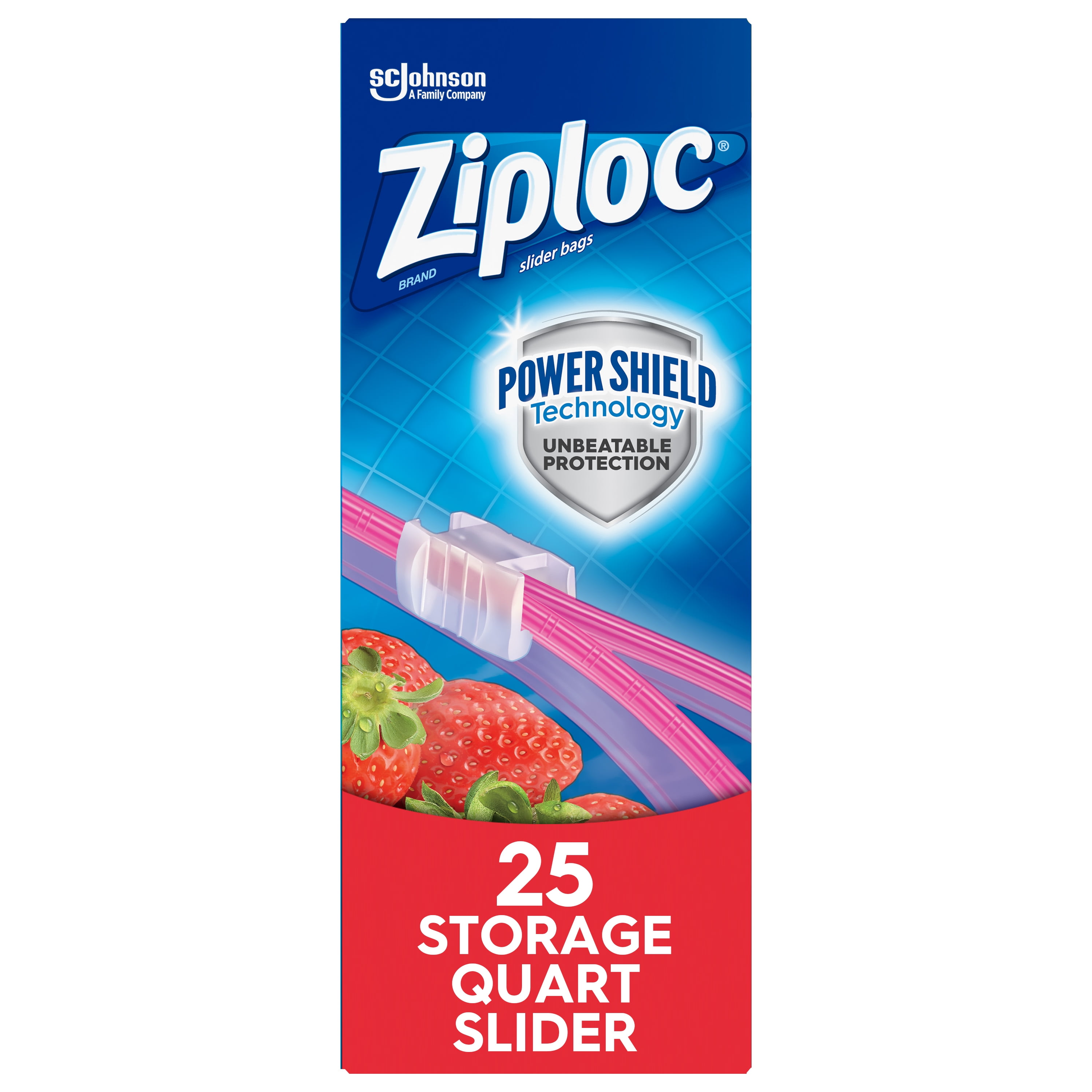 Ziploc Plastic Slider Storage Bags Quart (32-Pieces) 624759 - The