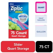 Ziploc® Brand Slider Storage Bags with Power Shield Technology, Quart, 75 Count
