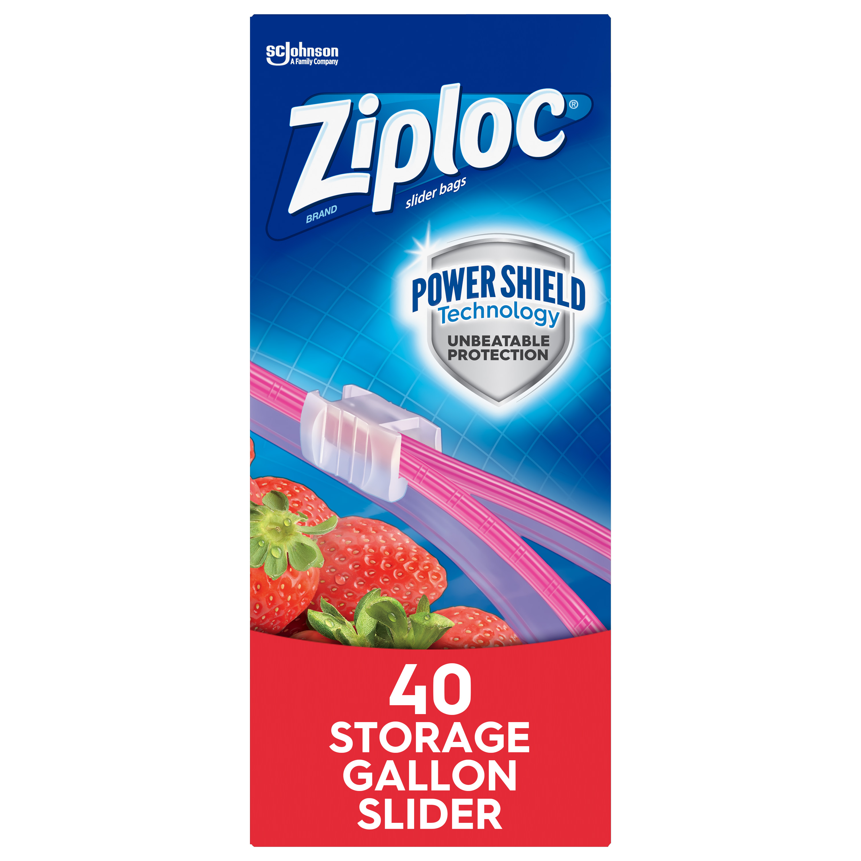 Ziploc Brand Slider Storage Gallon Bags with Power Shield Technology, 40 Count - image 1 of 11