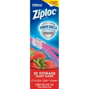 Ziploc Brand Slider Storage Quart Bags with Power Shield Technology, 20 Count