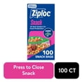 thumbnail image 1 of Ziploc® Brand Snack Bags with EasyGuide™ Texture, Grip 'n Seal Technology™, Food Storage, Zipper,  100 Count, 1 of 11