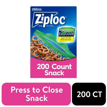 Ziploc® Brand Snack Bags with Grip 'n Seal Technology, 200 Count