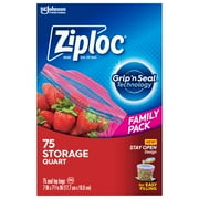  Ziploc 94604 Double-Zipper Freezer Bags, 1gal, 2.7mil, Clear  w/Label Panel (Case of 250) : Health & Household