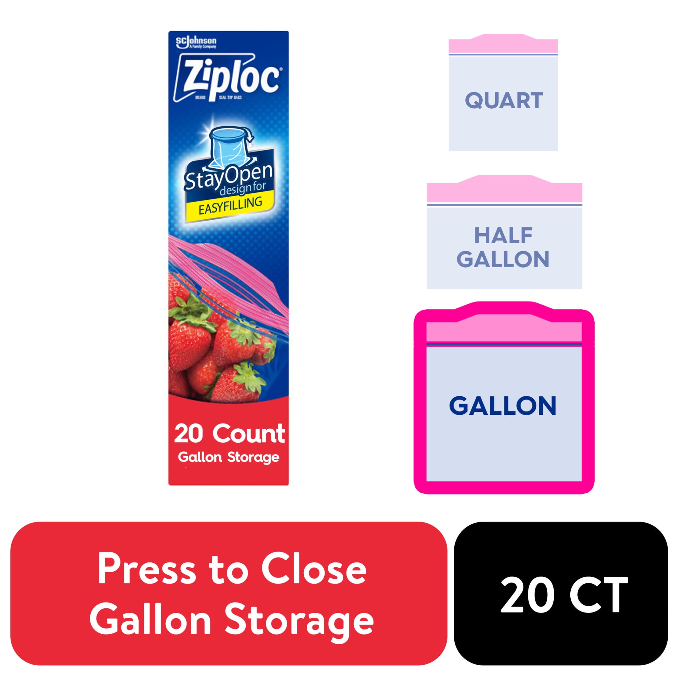 Ziploc® Brand Reclosable Freezer Storage Bags, Double Zip