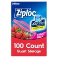 thumbnail image 1 of Ziploc Grip N Seal Storage Quart Bags, 100 count, 1 of 13