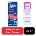 thumbnail image 1 of Ziploc Brand Food Storage Bags, School Supplies, with Grip 'n Seal Technology, Zipper, Quart, 25 Count, 1 of 14