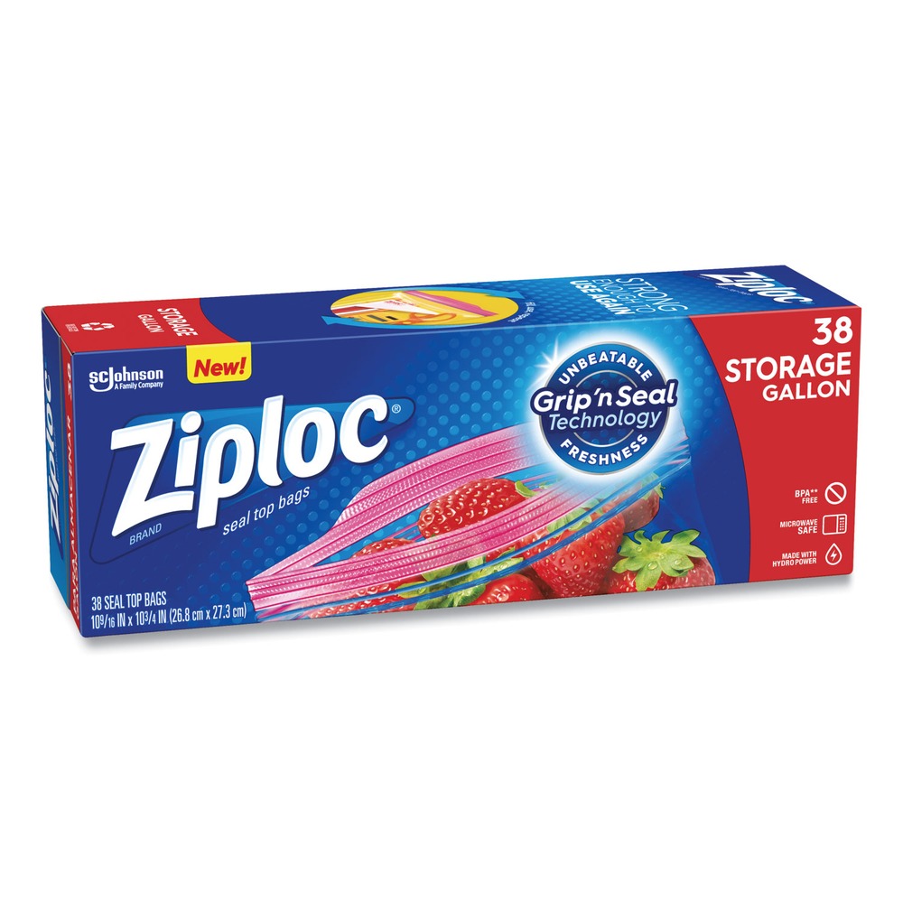 Ziploc® Brand Storage Gallon Bags, Large Storage Bags for Food, 38 Count - image 1 of 5