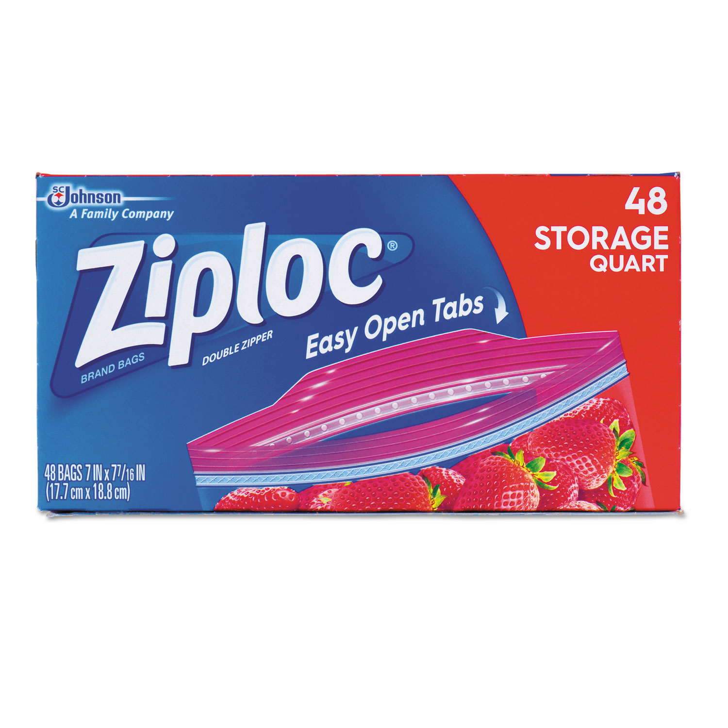 Ziploc® Brand Storage Quart Bags, Plastic Storage Bags for Food, 48 Count - image 1 of 5