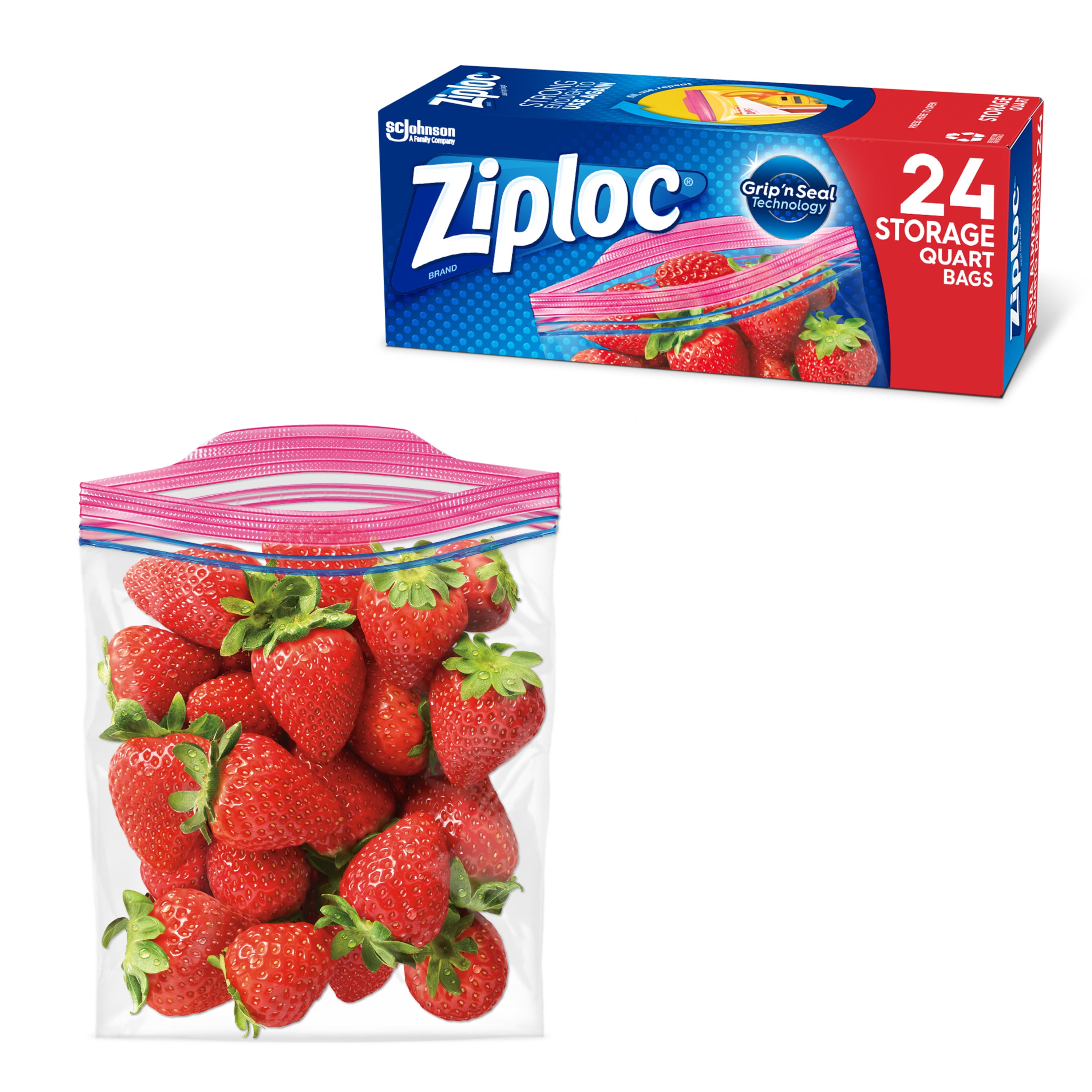 Ziploc Storage Quart Bags with Grip 'n Seal Technology (216 Ct.)