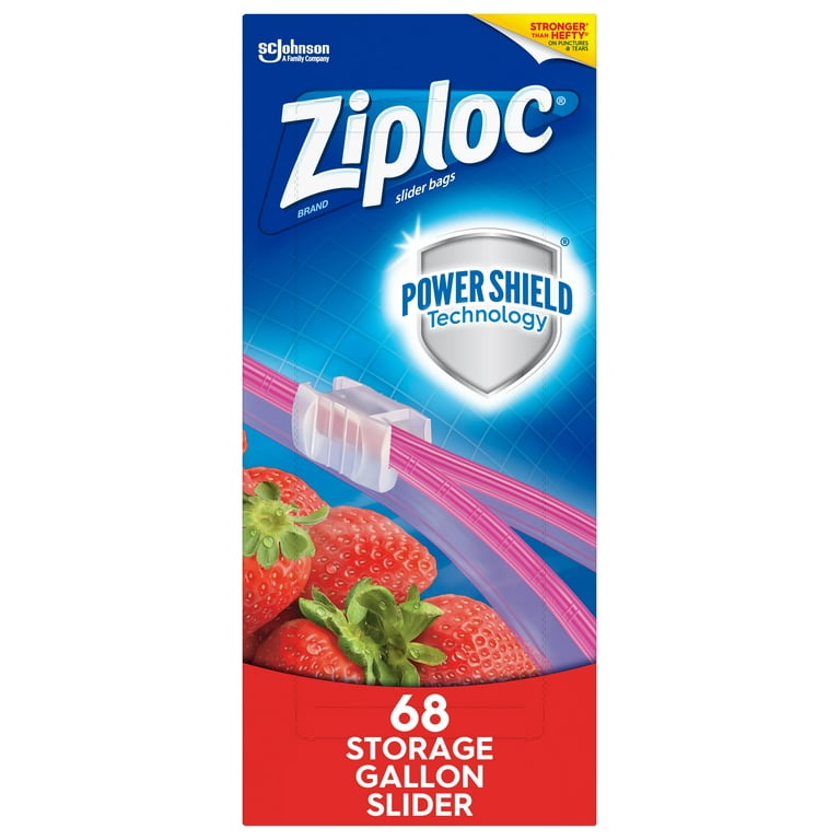 Ziploc Brand Slider Freezer Bags with Power Shield Technology, Quart, 34  Count