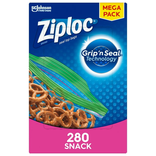 Ziploc® Brand Storage Snack Bags, Snack Sized Bags, 280 Count