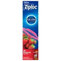 Ziploc® Brand&nbsp;Gallon Storage Bags&nbsp;with Stay Open Technology, 20 Count