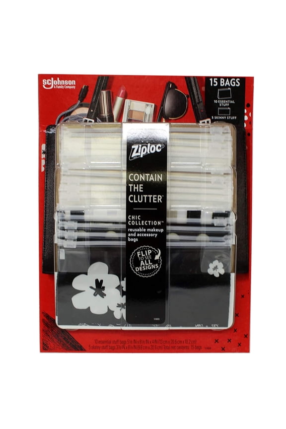 Chic Collection Contain The Clutter 15ct Reusable Makeup and Accessory Bags