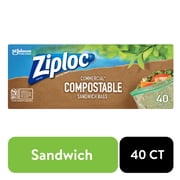 Ziploc  Compostable Sandwich Bags, Food Storage Zipper Bags, 40 Count