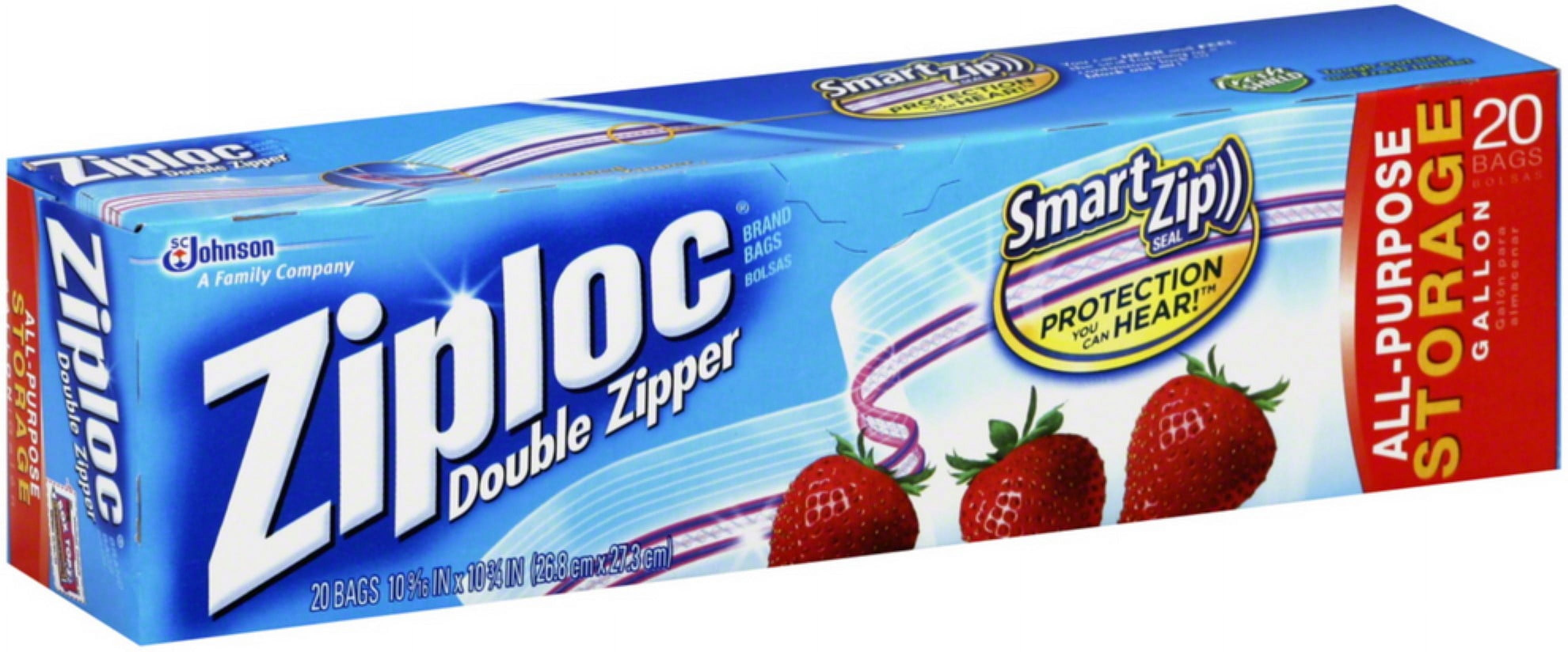 Ziploc Double Zipper Gallon Storage Bags 20 ea (Pack of 6)