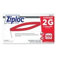 thumbnail image 1 of Ziploc Double Zipper Storage Bags, 2 Gallon, 15" x 13", Clear, 100/Carton, Each, 1 of 3