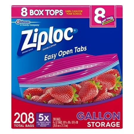 Ziploc Double Zipper Storage Gallon - 4/52 Count
