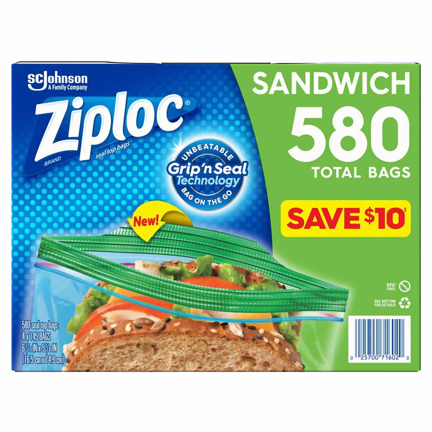 永久hours11枚セット Ziploc Easy-Open Tab Sandwich Bags (580 ct.) - Walmart.com