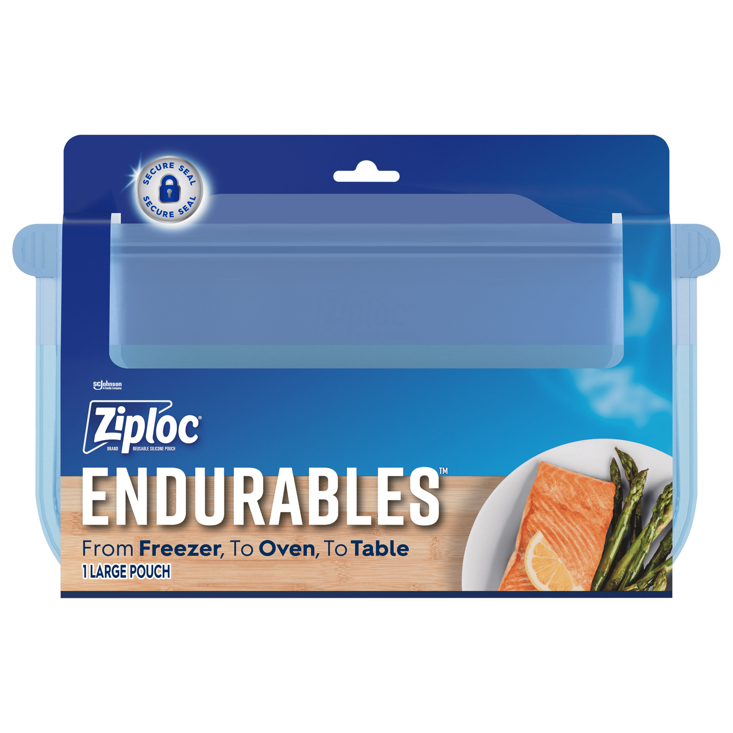 Ziploc Endurables Large Pouch, Half Gallon, 8 cups, 64 fl oz, Reusable  Silicone, From Freezer, to Oven, to Table