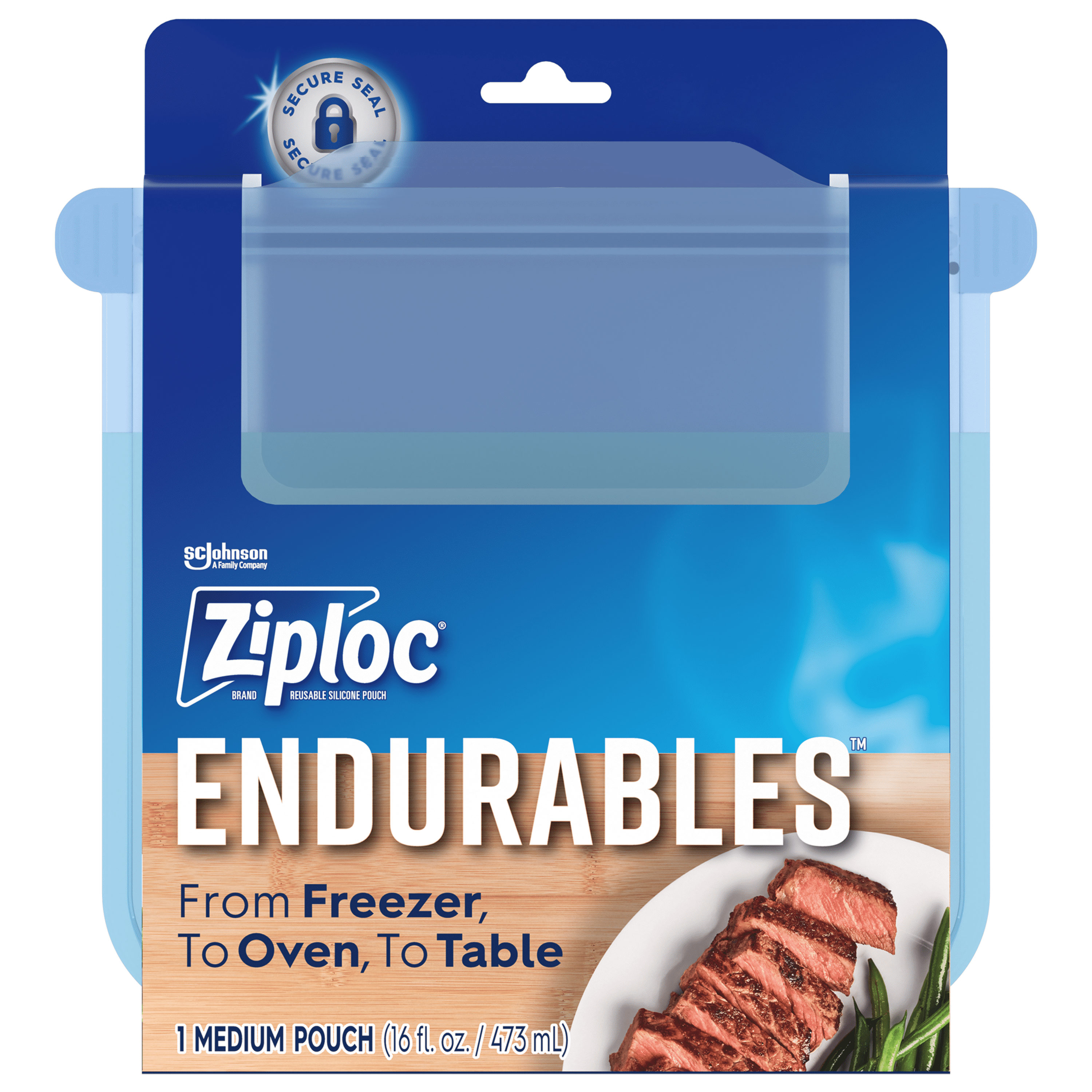 Ziploc® Endurables™ Medium Pouch, 2 cups, 16 fl Oz, Reusable