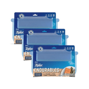 Ziploc Endurables Pouch, Large Reusable Silicone Food Storage Bag, 64 fl oz (Pack - 3)