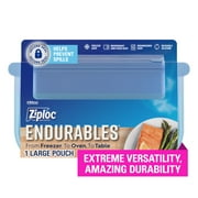 Ziploc Endurables Pouch, Large Reusable Silicone Food Storage Bag, 64 fl oz